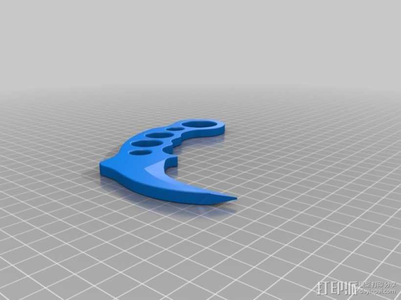 karambit弯刀 爪刀 3D打印模型渲染图