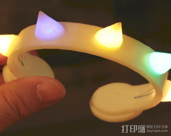 三色LED手镯 3D打印模型渲染图