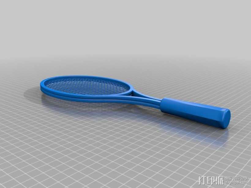 网球球拍 3D打印模型渲染图