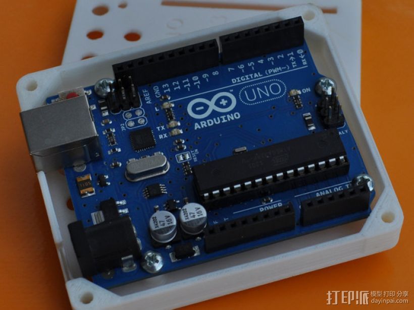 Arduino Uno R3电路板外壳 3D打印模型渲染图