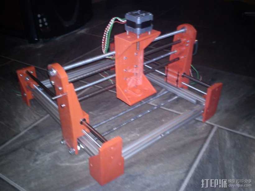 简易迷你CNC设备 3D打印模型渲染图