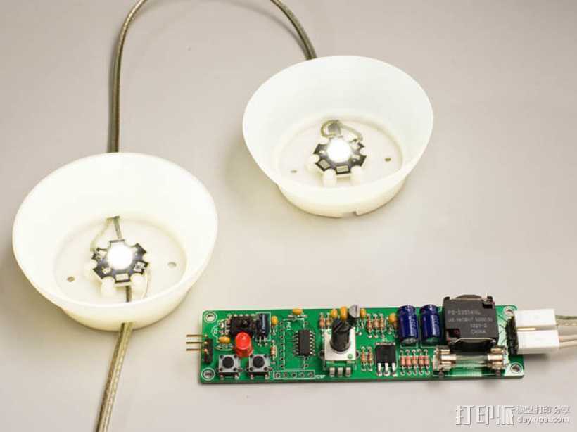 大功率LED灯 灯罩 3D打印模型渲染图