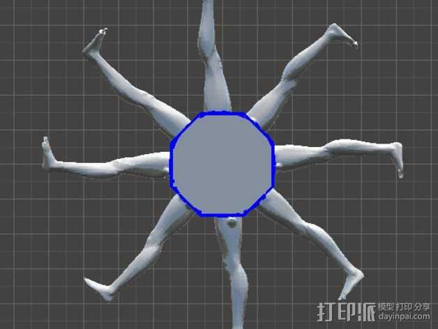人腿之轮 3D打印模型渲染图