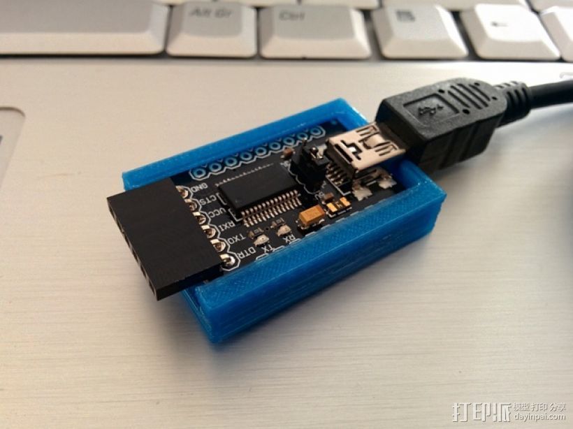 USB FTDI配适器 底座 3D打印模型渲染图