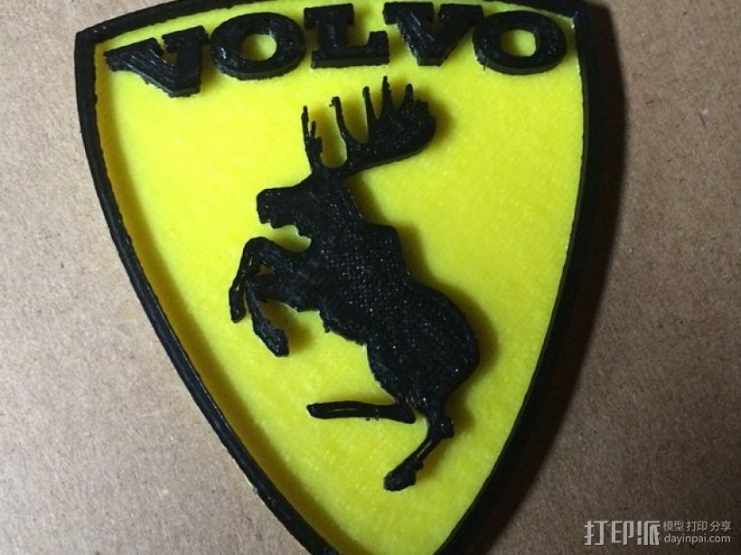 沃尔沃 Prancing Moose汽车标志 3D打印模型渲染图