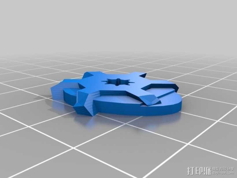 朋克风的吉他拨片 3D打印模型渲染图