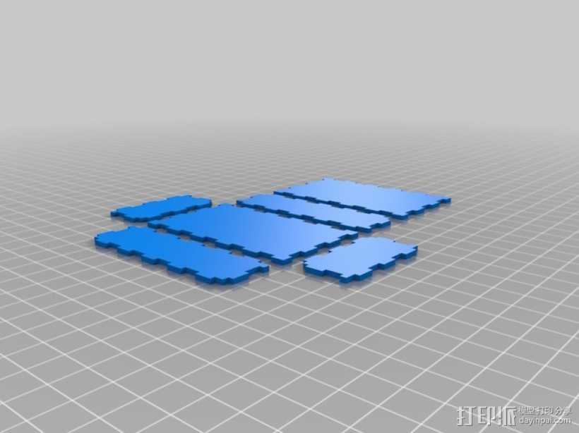 激光切割的参数化小盒 3D打印模型渲染图