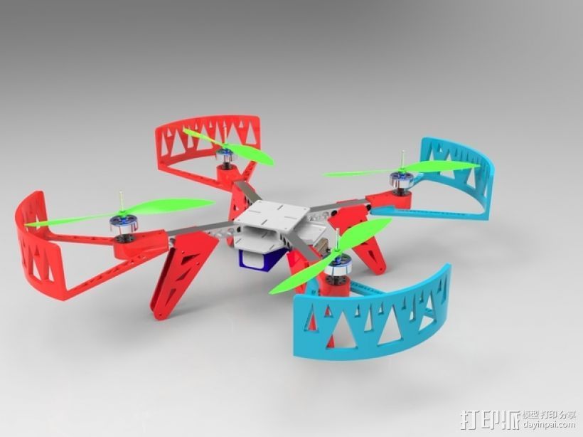 四轴飞行器 3D打印模型渲染图