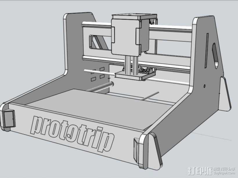 数控铣床 3D打印模型渲染图