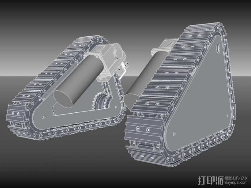坦克履带 3D打印模型渲染图