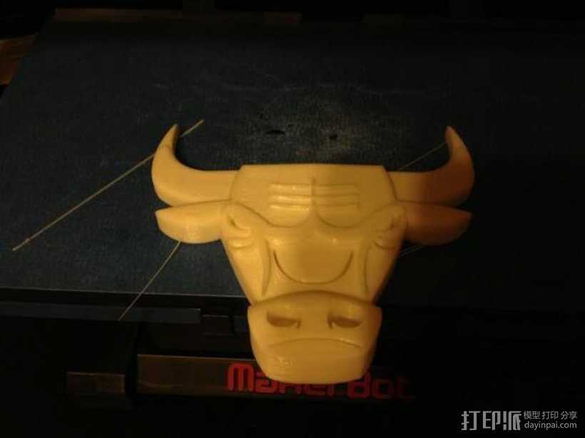 芝加哥公牛队标志 3D打印模型渲染图