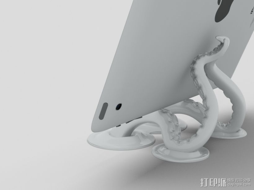 章鱼平板电脑/手机架 3D打印模型渲染图