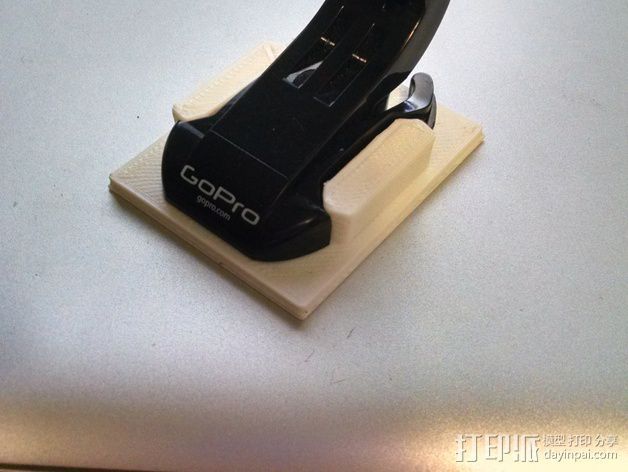 GoPro Hero 3相机底座 固定架 3D打印模型渲染图