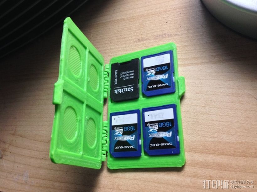 SD Card 盒子 收纳盒  夹盒  3D打印模型渲染图