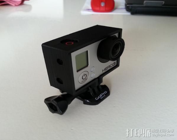 GoPro Hero 3 相机保护框 3D打印模型渲染图