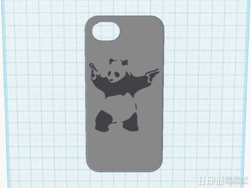 功夫熊猫iPhone5手机壳 3D打印模型渲染图