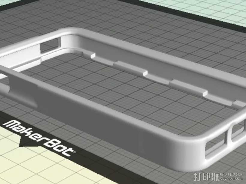 iPhone 5手机边框保护壳 3D打印模型渲染图