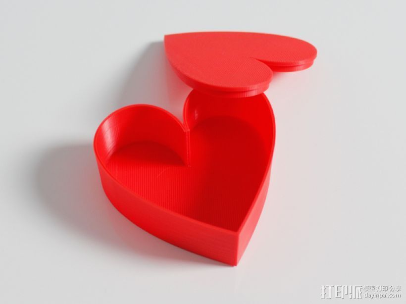 心形盒子 3D打印模型渲染图