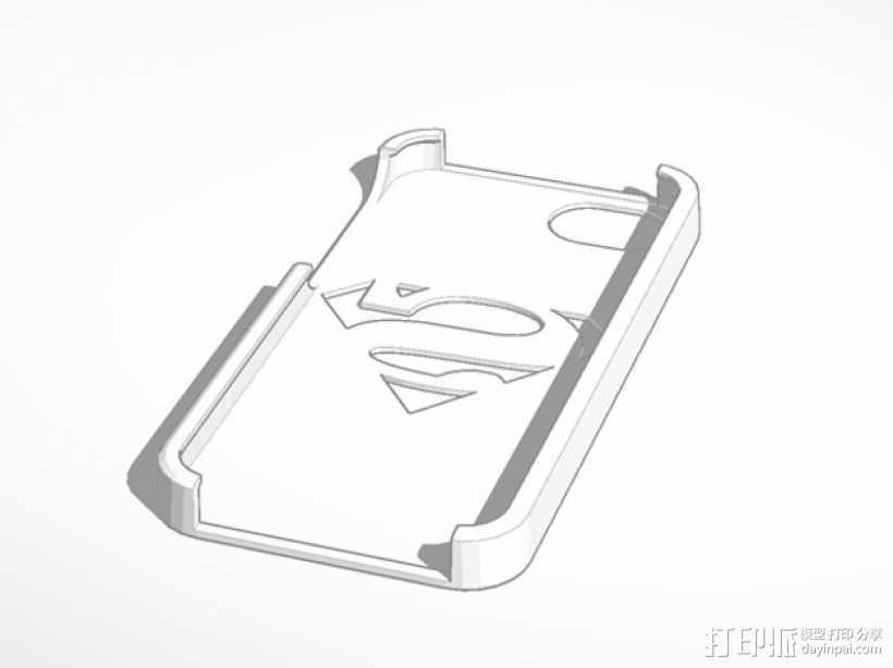 超人标志Iphone 5手机外壳 3D打印模型渲染图