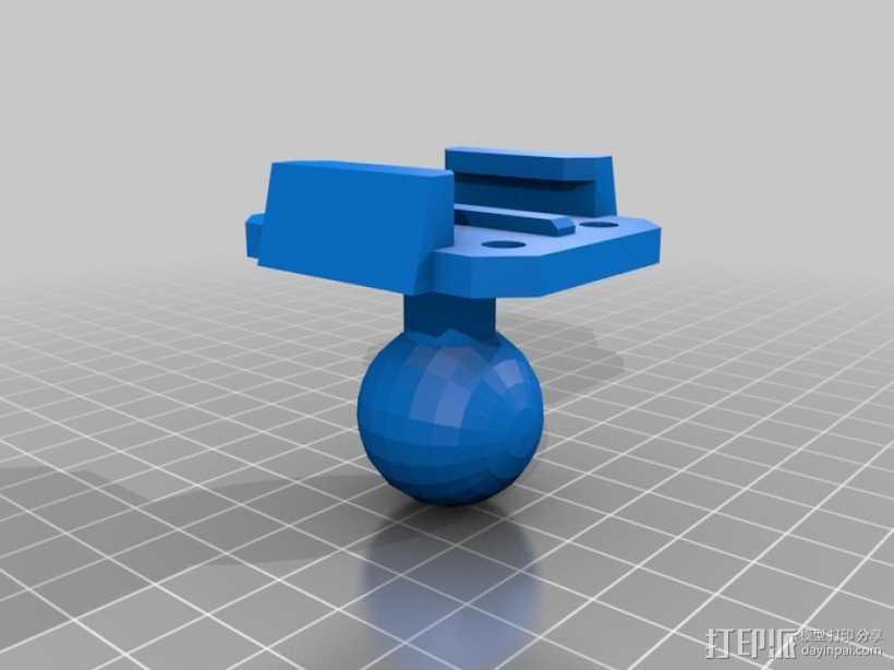 GoPro相机球形底座 3D打印模型渲染图