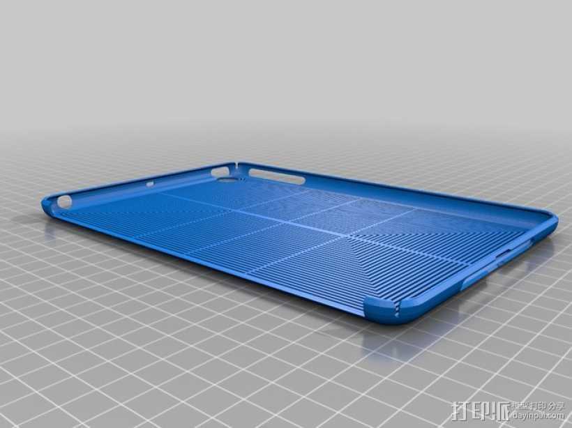 iPad Mini线条式平板电脑保护壳 3D打印模型渲染图