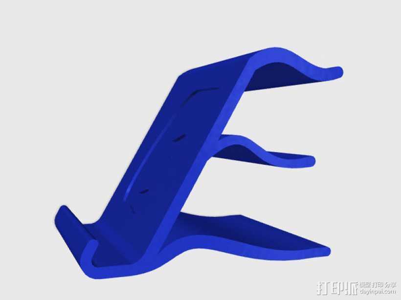 E字形手机座 3D打印模型渲染图