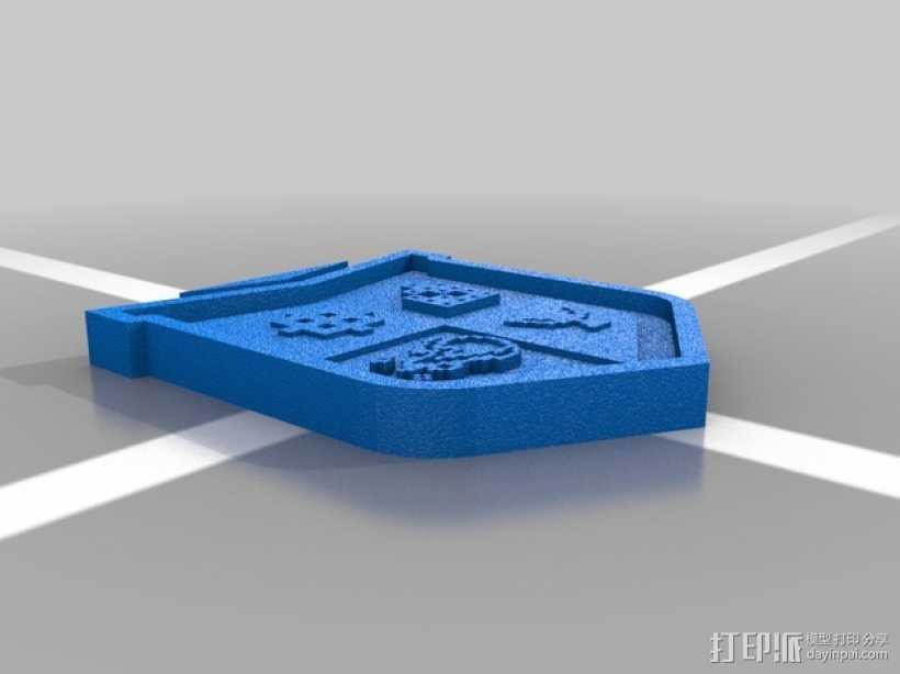 电子游戏徽章 3D打印模型渲染图