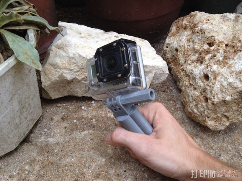 GoPro相机手柄 3D打印模型渲染图