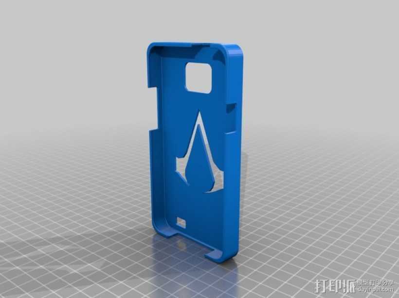 三星Galaxy SII：暗杀者信条手机套 3D打印模型渲染图
