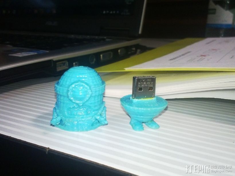 小型USB密钥 3D打印模型渲染图