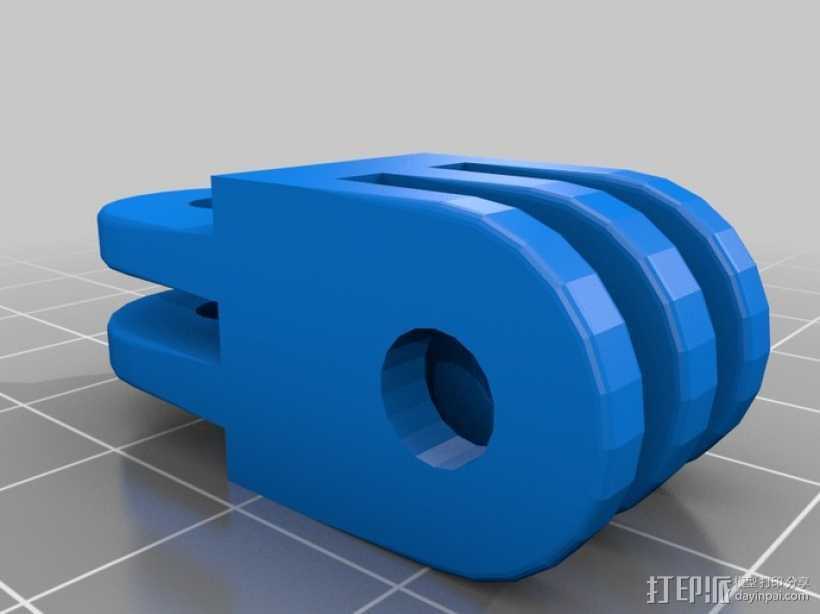  Go Pro 相机支架连接器 3D打印模型渲染图