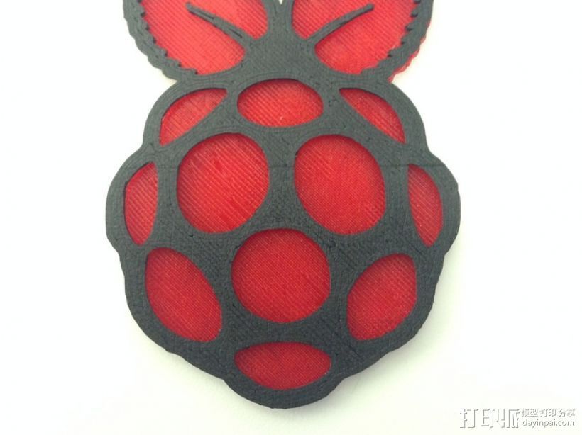 Raspberry Pi 树莓派标志 3D打印模型渲染图