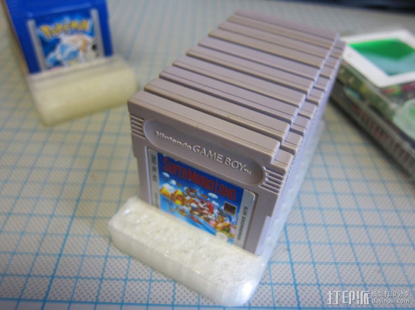 Game Boy游戏卡 收纳盒 3D打印模型渲染图