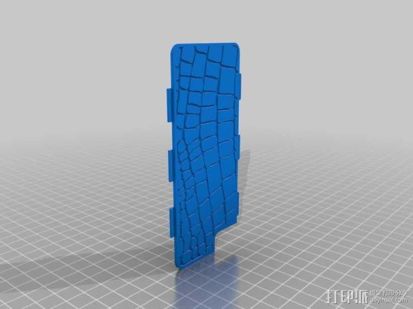 鳄鱼纹手机壳 3D打印模型渲染图