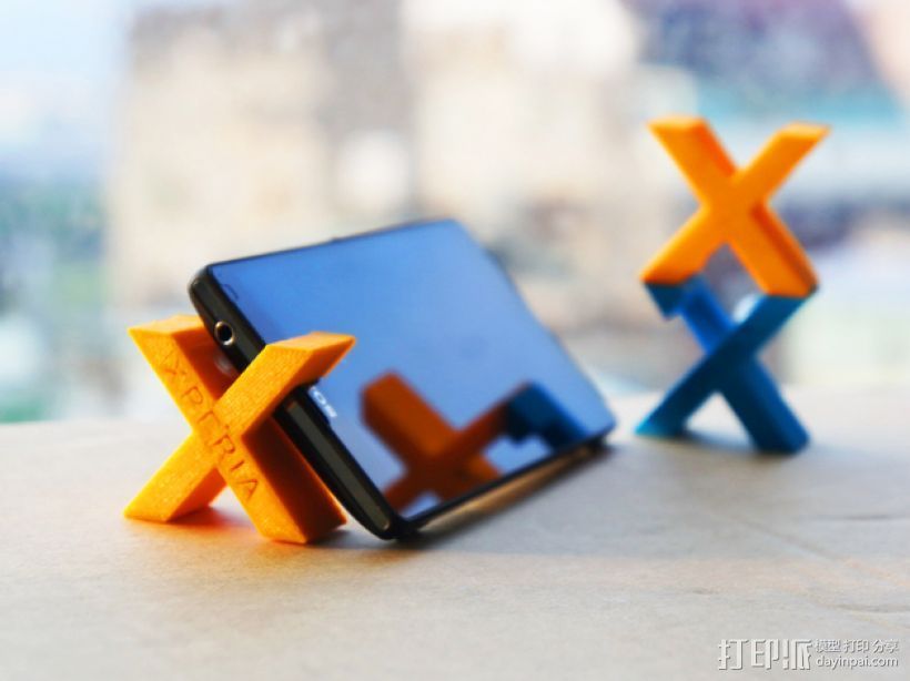 X形手机支架 3D打印模型渲染图