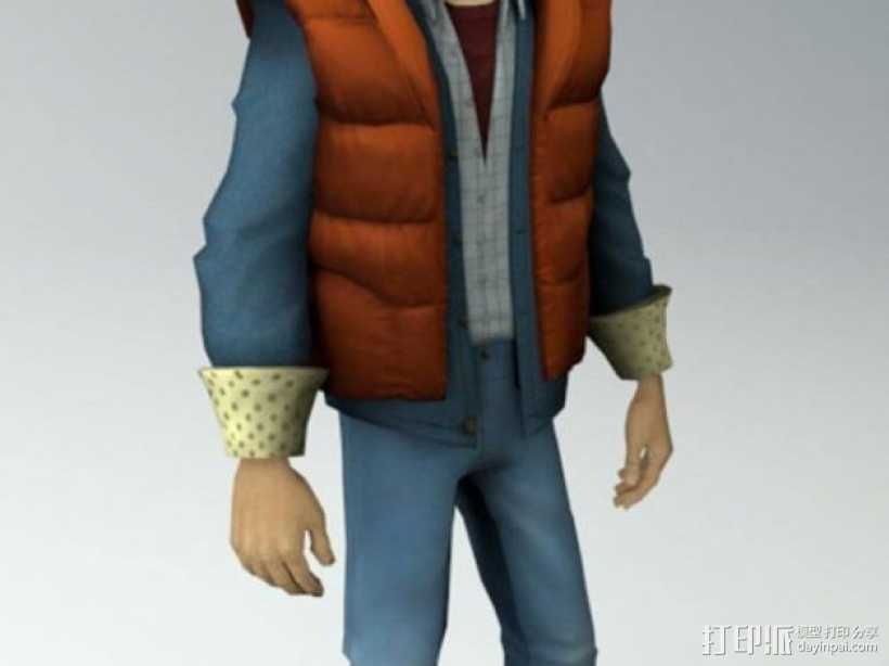 Marty McFly人物摆件 3D打印模型渲染图