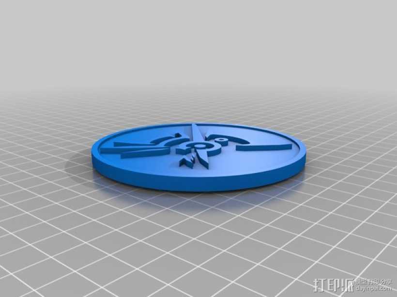 Dishonored硬币摆件 3D打印模型渲染图