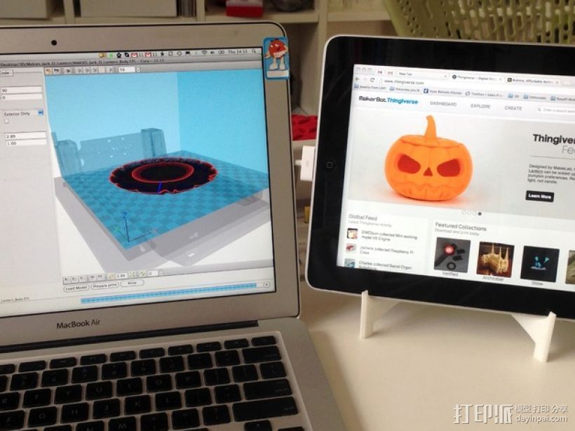 iPad支架 3D打印模型渲染图