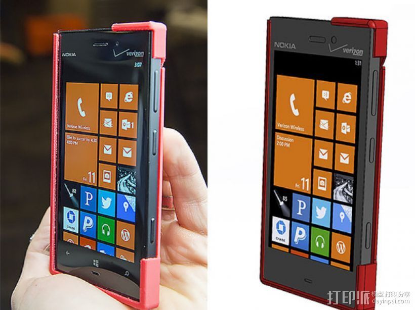 Nokia Lumia 928手机壳 3D打印模型渲染图