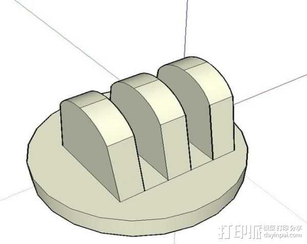 可調(diào)整的 GoPro 適配器 3D打印模型渲染圖