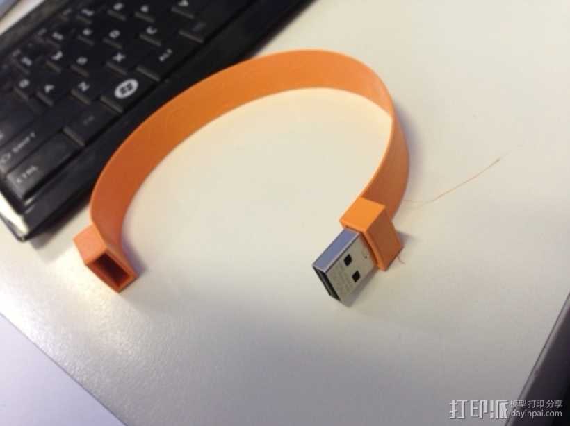 USB手环 3D打印模型渲染图