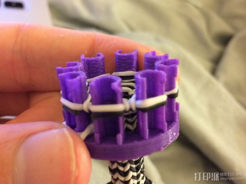 橡皮筋饰品编制器 3D打印模型渲染图