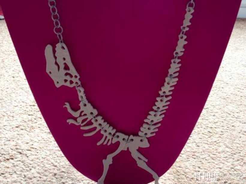 恐龙骨骼项链 3D打印模型渲染图