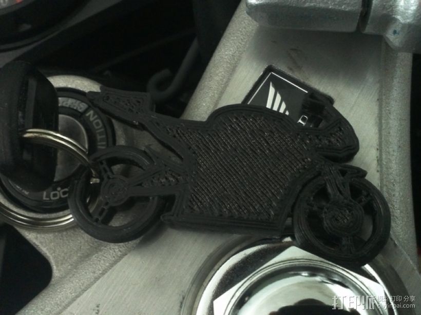 摩托车钥匙扣 3D打印模型渲染图