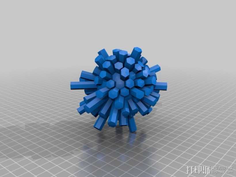 结晶球 3D打印模型渲染图
