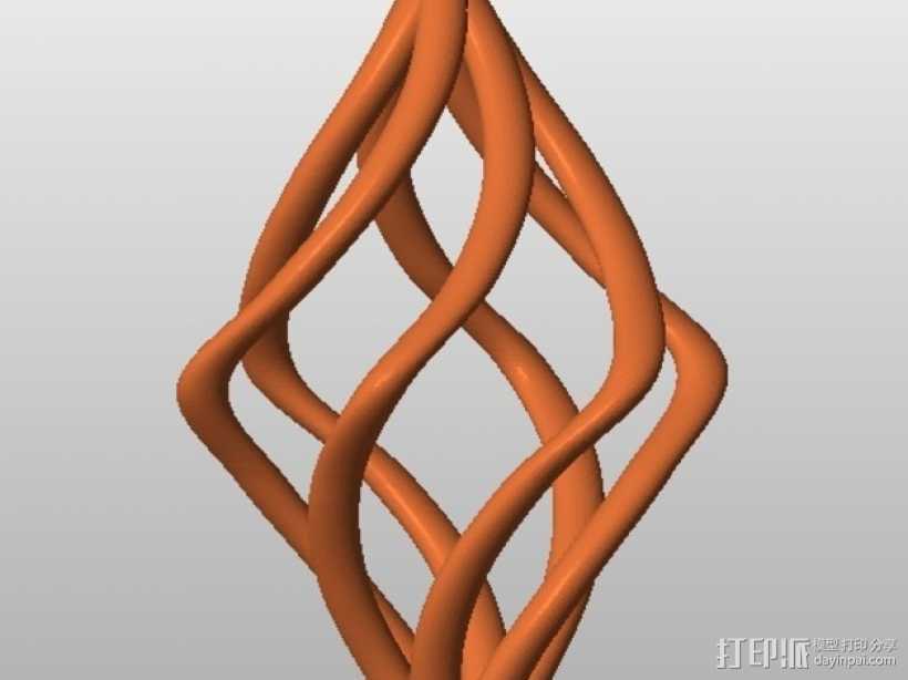 螺旋形耳环 3D打印模型渲染图