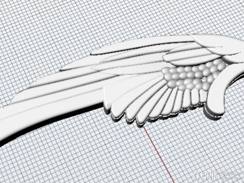翅膀 吊坠 3D打印模型渲染图
