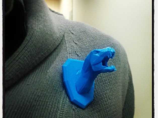 低面数 恐龙胸针 3D打印模型渲染图