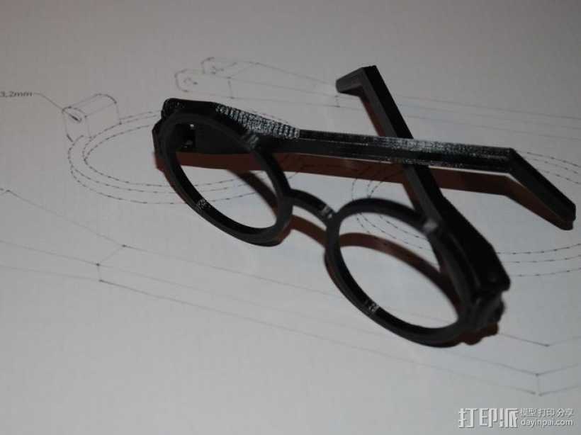 哈利波特眼镜 3D打印模型渲染图