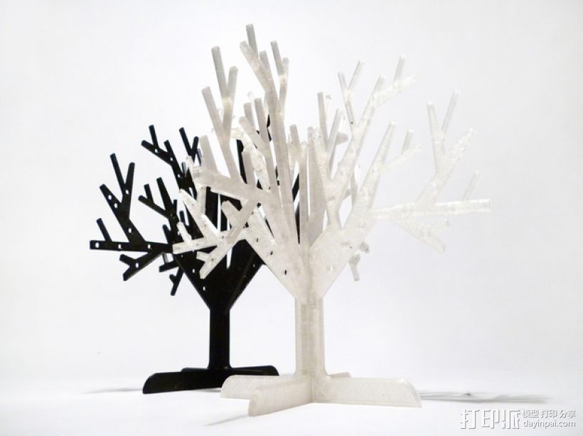 树形首饰架 3D打印模型渲染图
